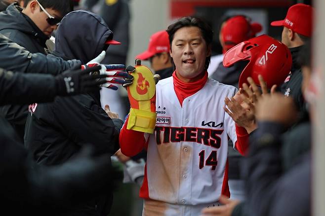 ▲ 4안타 맹타를 휘두른 김규성 ⓒKIA타이거즈