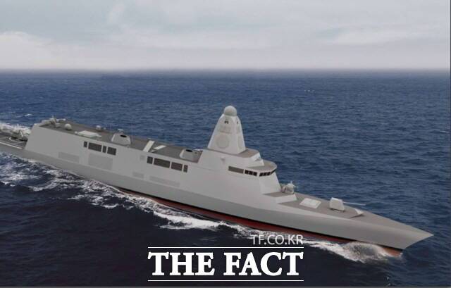 방위사업청이 한국형 차기 구축함(KDDX) 상세결계 및 선도함 건조 사업 방식을 심의했다. 사진은 한화오션의 한국형 차세대구축함(KDDX)이 가상 시운전하는 모습./한화오션