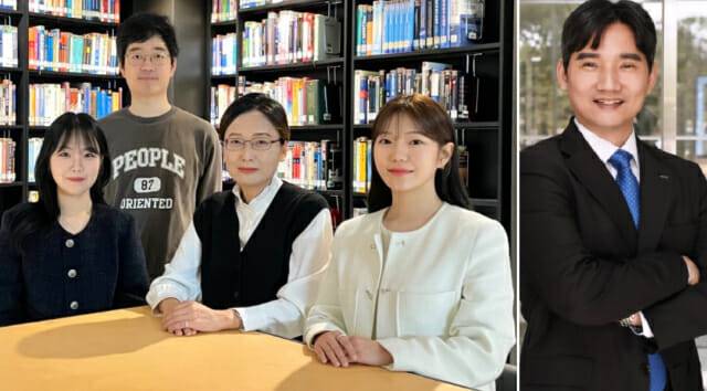 리튬이온 배터리를 15분내 충전하는 기술을 개발한 연구진. 왼쪽부터 KAIST 송채은 박사과정, 최영우 석박사통합과정, 최남순 교수, 한승희 박사과정. 맨오른쪽은 공동 연구한 신소재공학과 송승범 교수.