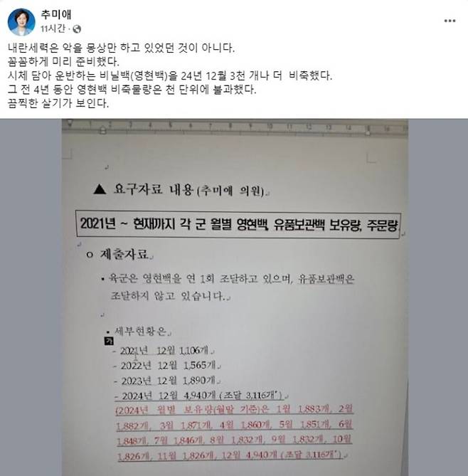 추미애 더불어민주당 의원 페이스북 캡처