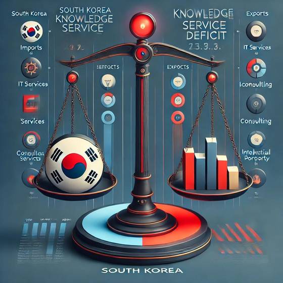 지난해 우리나라가 지식서비스 무역 적자 규모가 10조원을 웃도는 것으로 나타났다. 챗GPT 생성 이미지