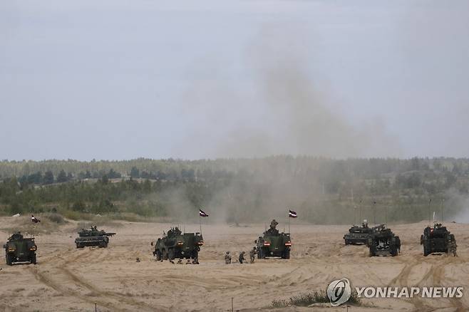 2024년 9월 라트비아에서 진행된 나토 훈련 [EPA 연합뉴스 자료사진]