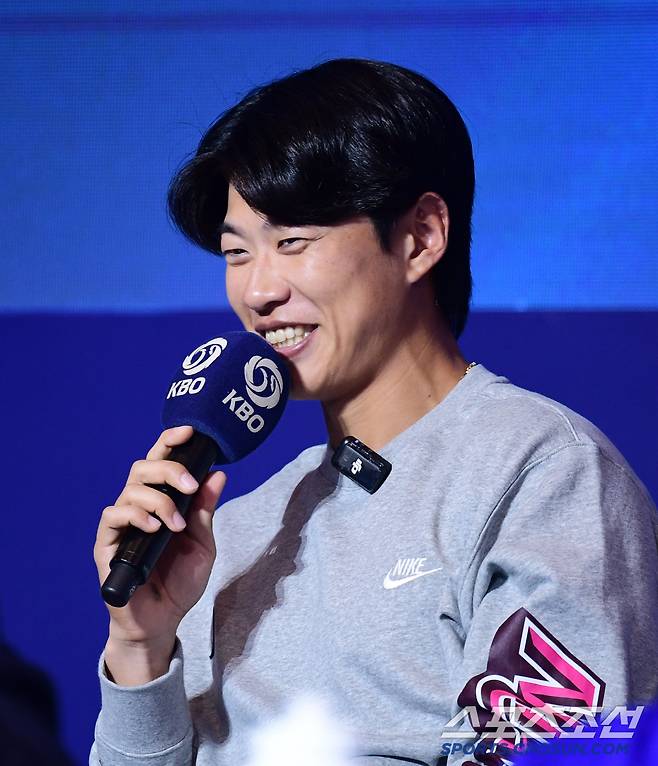 20일 서울 잠실 롯데호텔월드 크리스탈볼룸에서 2025 KBO리그 미디어데이가 열렸다. 미디어데이에 참석한 키움 송성문. 잠실=송정헌 기자songs@sportschosun.com/2025.03.20/