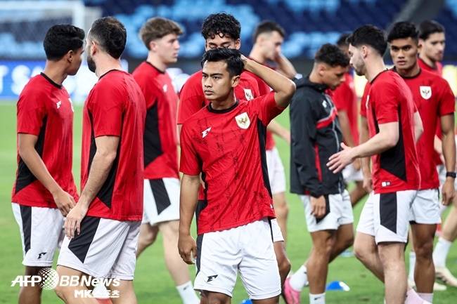 훈련 중인 인도네시아 대표팀 .사진=ⓒAFPBBNews = News1