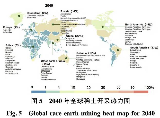 세계 희토류 지도 2040년 예측  [SCMP 캡처. 재판매 및 DB금지]