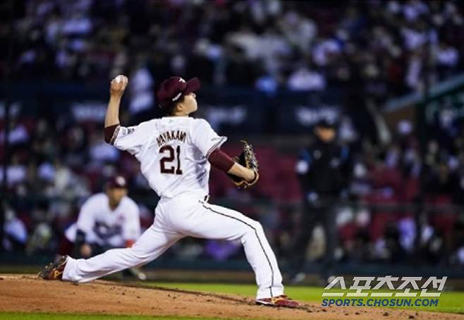 라쿠텐의 올시즌 개막전 선발 하야카와. 사진캡처=라쿠텐 이글스 SNS