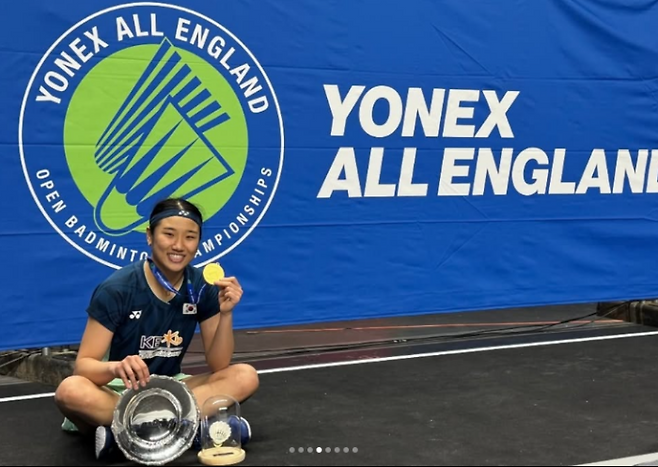 최고 권위의 요넥스 전영오픈에서 2년 만에 다시 우승한 안세영. 안세영 인스타그램