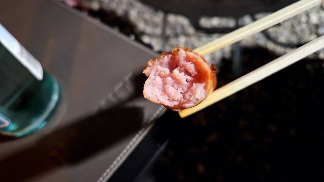 20250321_225939.jpg 캠핑 1일차) 저녁 소시지 구이에 한잔