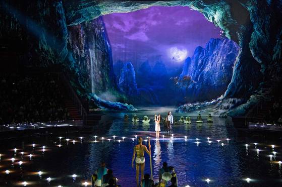 A scene from the aquatic show "House of Dancing Water" [MELCO RESORTS AND ENTERTAINMENT]