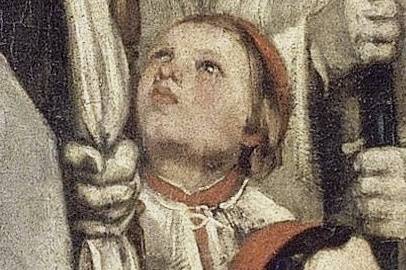 귀스타브 쿠르베, 오르낭의 매장(일부 확대), 1849~1850, 캔버스에 유채, 315x668cm, 오르세 미술관