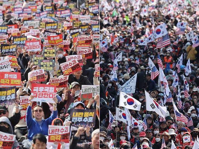 지난 15일 서울 곳곳에서는 윤석열 대통령에 대한 탄핵 찬반 집회가 열렸다. [연합]
