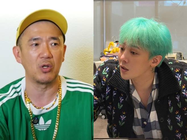 DJ DOC 이하늘과 지드래곤. 유튜브 및 인스타그램 캡처.