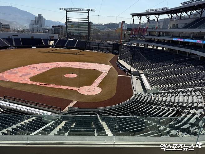 대전 한화생명 볼파크 3층 스카이박스에서 바라본 그라운드 모습. 엑스포츠뉴스DB