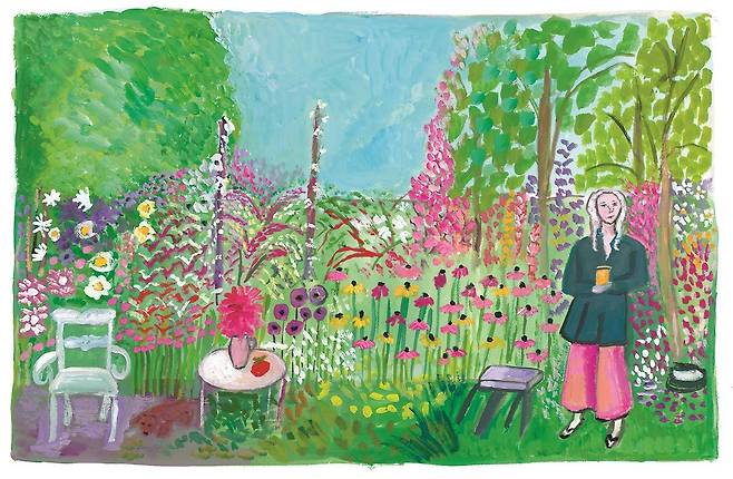 ‘정원에서 꿀을 들고 있는 키키 스미스’. ⓒMaira Kalman