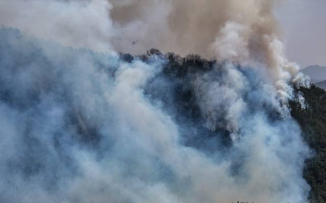 ▲ 경북 의성군 대형 산불 발생 이틀째인 23일 의성군 산불 발화지점 인근 야산에서 산불이 번지고 있다. 연합뉴스