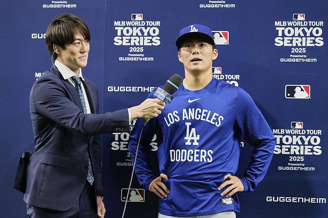 ▲ 18일 시카고 컵스와 개막전에서 승리투수가 된 야마모토 요시노부.