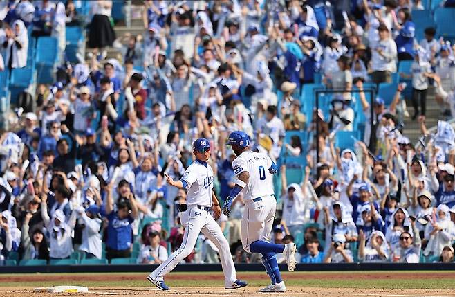 ▲ 하루에만 홈런 2개를 쳤다 ⓒ 삼성 라이온즈