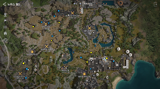 초반부에 이동하게 되는 지역들의 보물 캡슐 위치를 하나로 정리했다