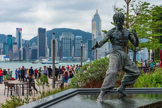 이소룡 동상. 침사추이 '스타의 거리'의 명물이다. 백종현 기자