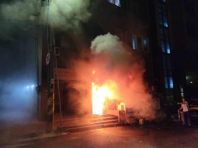 화재현장. 사진=제주도소방안전본부 제공