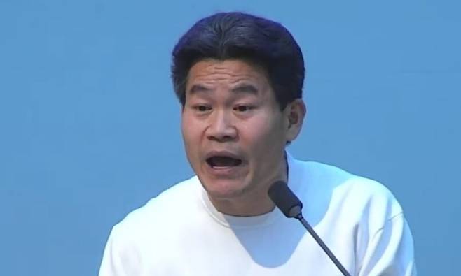 23일 광주 안디옥 교회에서 강연하는 전한길씨. 광주 안디옥교회 박영우tv 갈무리