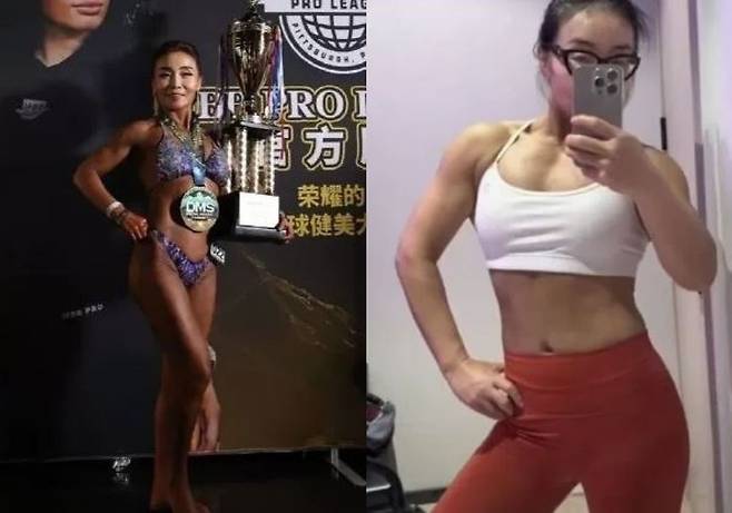 55세 여성 왕 지안룽이 보디빌딩대회에서 우승하며 건강 비결로 근력 운동하고 단백질을 먹고 잠을 잘 자는 것이라고 밝혔다./사진=상하이 옵저버