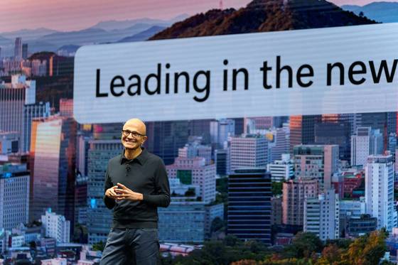 Microsoft CEO Satya Nadella during the Microsoft AI Tour event in southern Seoul on March 26 [CHO YONG-JUN]