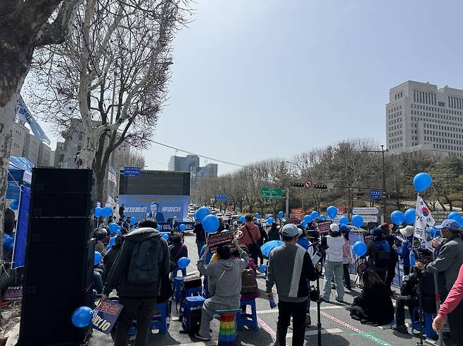 이재명 대표 무죄 촉구 집회 [촬영 장보인]