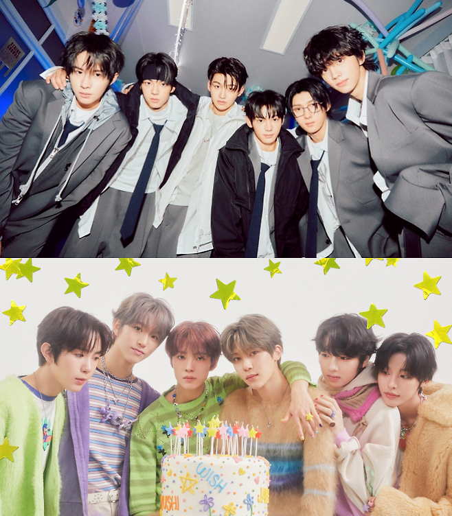 투어스(위)와 엔시티 위시. 사진 | 플레디스, SM