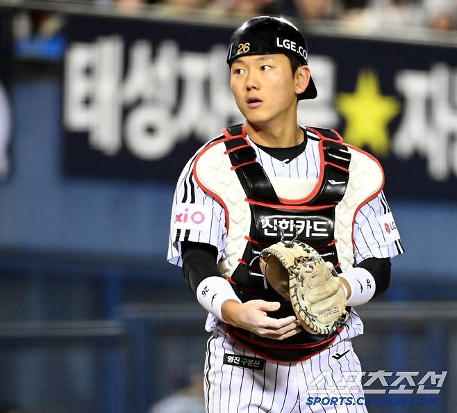 27일 잠실야구장에서 열린 한화와 LG의 경기, LG 포수 이주헌. 잠실=허상욱 기자wook@sportschosun.com/2025.03.27/