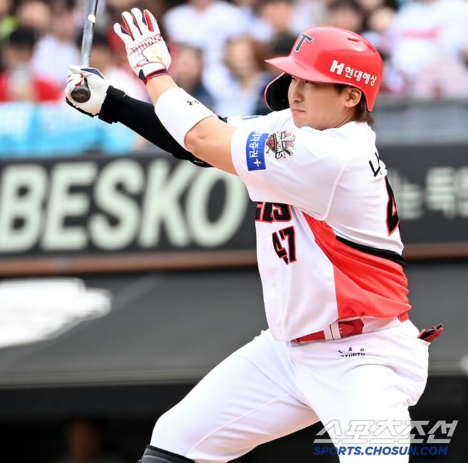 23일 광주KIA챔피언스필드에서 열린 NC와 KIA의 경기, KIA 나성범이 타격을 하고 있다. 광주=허상욱 기자wook@sportschosun.com/2025.03.23/