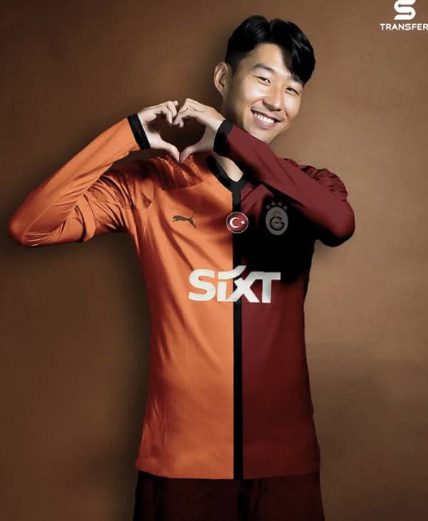 손흥민 갈라타사라이 유니폼 합성사진. 출처=트랜스퍼마르크트센트럴 SNS 캡쳐