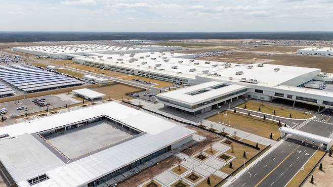 [엘라벨=뉴시스] 미국 조지아주 엘라벨에 있는 현대차그룹 메타플랜트 아메리카(HMGMA) 전경. (사진=현대차그룹 제공) 2025.03.26 photo@newsis.com *재판매 및 DB 금지