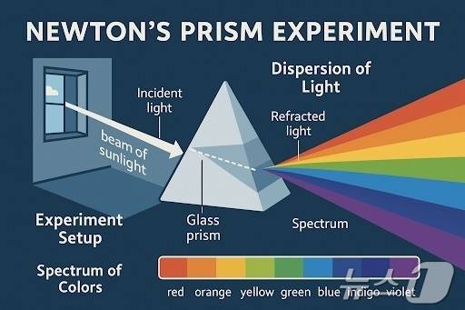 챗GPT 4o 이미지 뉴턴 프리즘 실험 생성
