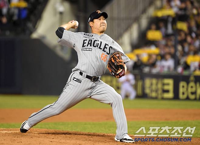 26일 잠실구장에서 열린 LG 트윈스와 한화 이글스의 경기. 한화 주현상이 역투하고 있다. 잠실=박재만 기자 pjm@sportschosun.com/2025.03.26/