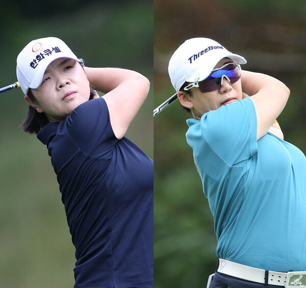 2025년 일본여자프로골프(JLPGA) 투어 악사 레이디스 골프토너먼트에 출전한 이민영, 신지애 프로. 사진제공=KLPGA