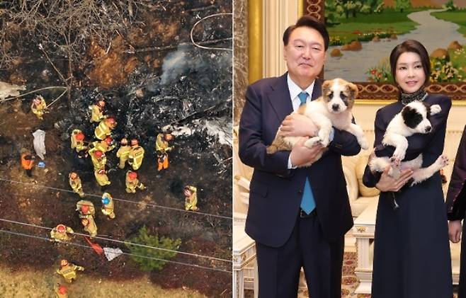 영남권 산불 피해 대응을 두고 '예비비'가 정쟁의 중심에 선 가운데 과거 윤석열 정부가 예비비를 해외순방 등에 집중 사용한 사실이 다시 조명되며 논란이 이어지고 있다. 연합뉴스·대통령실 제공