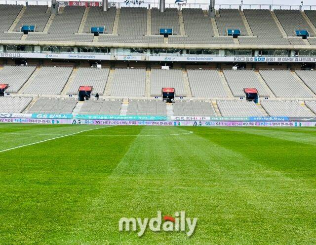 29일 FC서울과 대구FC의 경기가 펼쳐지는 서울월드컵경기장의 그라운드 상태/최병진 기자