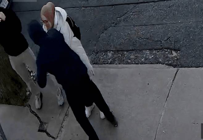 미국 터프츠대 박사과정에 있는 뤼메이사 외즈튀르크(흰색옷)가 지난 25일(현지시간) 오후 보스턴 길거리 한복판에서 미 국토안보부(HS) 소속 요원들에게 체포되는 모습. [SNS 캡처]