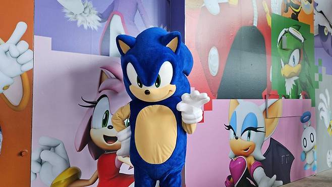 현장을 돌아다니는 인기 스타, 소닉