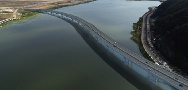 부산 강서구 생곡동과 명지동 에코델타시티를 연결하는 장낙대교 조감도. 총 길이 1.53㎞, 6차로로 조성되며, 오는 6월 착공해 2030년 8월 준공 예정이다.