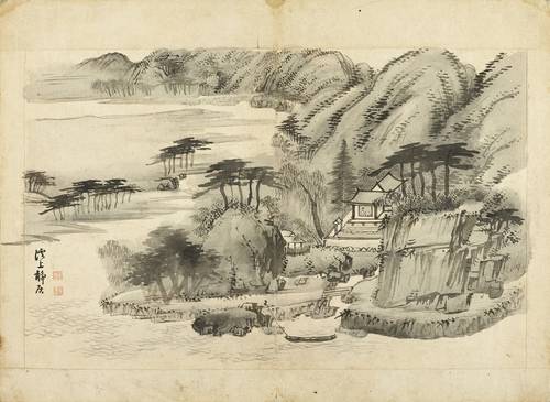 보물 계상정거(퇴우이선생진적첩), 조선, 1746년, 종이에 수묵, 25.4 x 40.0 cm[호암미술관 제공. 재판매 및 DB 금지]