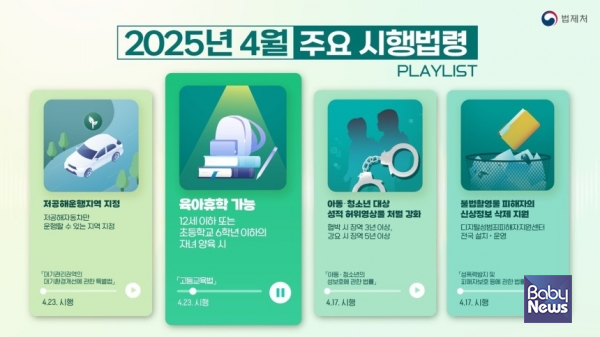 오는 23일부터 육아휴학 대상 자녀 연령이 초등학교 2학년에서 6학년 이하로 확대된다. ⓒ법제처