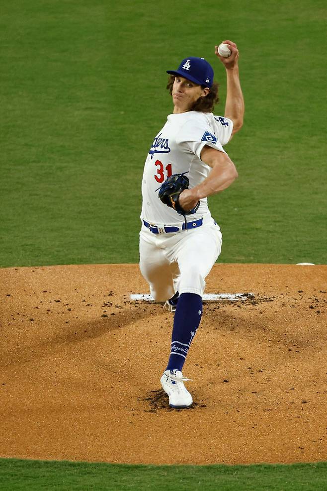 시즌 첫 승을 신고한 다저스 우완 타일러 글래스노우. AFP=연합뉴스