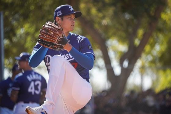 오타니 쇼헤이가 투구를 하고 있다. /사진=LA 다저스 공식 블로그 갈무리