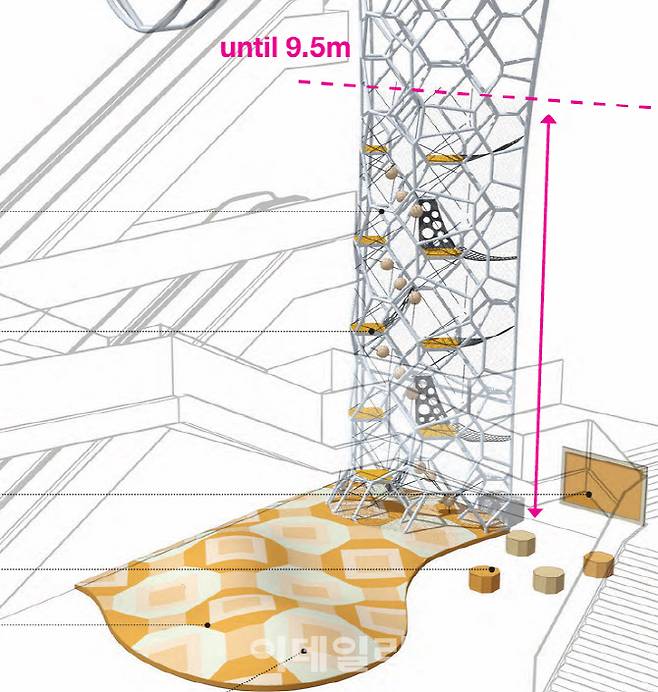 CARVE가 분양 당시 설계한 것으로 알려지는 어린이 놀이시설(아트리움) 도면
