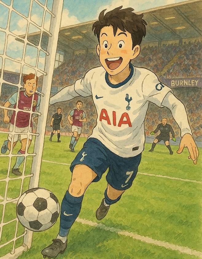 ▲ '챗GPT-4o 이미지 생성'을 통해 지브리 스타일의 이미지로 구현해 낸 손흥민 선수 [연합뉴스]&nbsp;