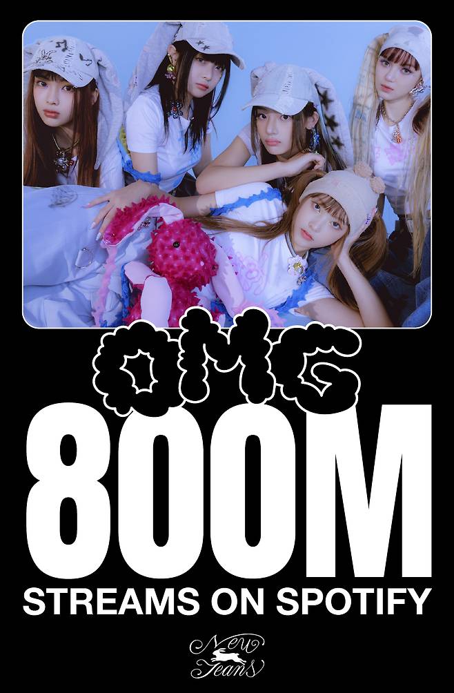 뉴진스 'OMG', 스포티파이 8억 스트리밍 돌파