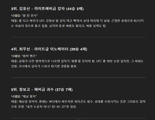 image.png 포텐간 ㅋㅋ한국 역사속 인물 ufc룰 TOP10 랭킹