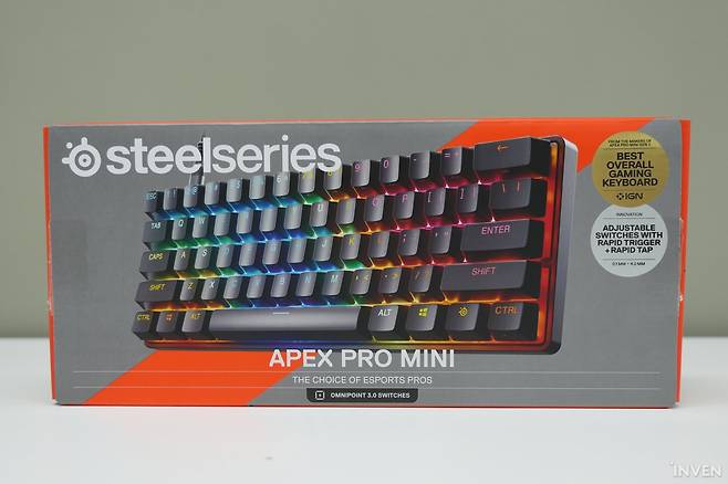 ▲ 게임에 특화된 미니 배열의 래피드 트리거 키보드, 'Apex Pro Mini Gen 3'